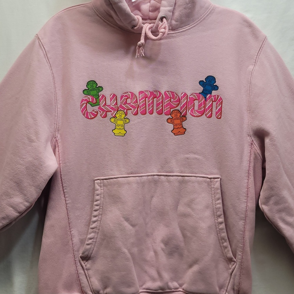 Champion Reverse Weave Hasbro Candy Land Hoodie Pink Gingerbread Adult Small - Picture 2 of 16